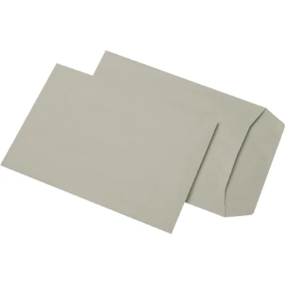 MAILmedia Versandtasche DIN C4 ohne Fenster 90g/m² mit Selbstklebung Papier, 100 % recycelt ohne Fadenverstärkung grau 250 St./Pack.