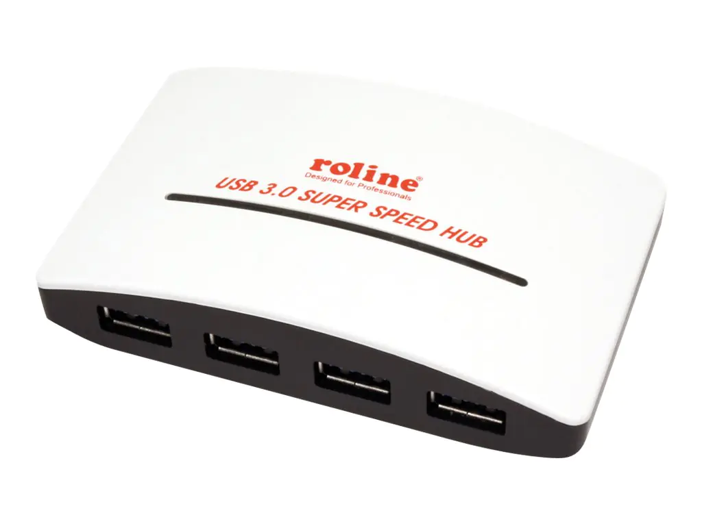 ROLINE USB 3.0 Hub "Black and White" - Hub - 4 x SuperSpeed USB 3.0 - Desktop