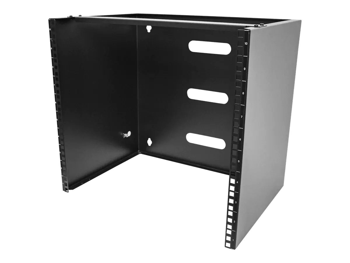 StarTech.com 10HE Netzwerkschrank Wandmontage, 355mm Tiefer Serverschrank - Netzgerät-Montageklammer - geeignet für Wandmontage - Schwarz - 10U - 48.3 cm (19") RACK-10U-14-BRACKET