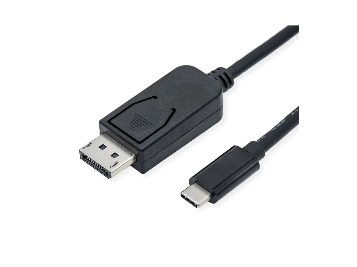 Roline - DisplayPort-Kabel - 24 pin USB-C (M) zu DisplayPort (M) - DisplayPort 1.4 - 2 m - unterstützt 8K 60 Hz (7680 x 4320), unterstützt 4K 120 Hz (3840 x 2160) - Schwarz