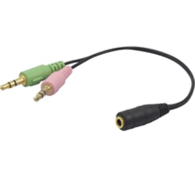 exertis Connect - Audio-Adapter - 4-poliger Mini-Stecker weiblich zu mini-phone stereo 3.5 mm männlich - Schwarz