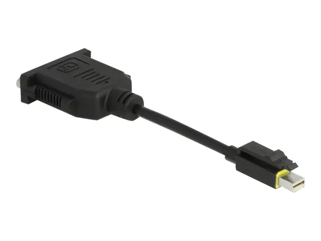 Delock - Videoadapter - Single Link - Mini DisplayPort (M) eingerastet zu DVI-I (W) - DisplayPort 1.1 - 15 cm - halogenfrei - Schwarz