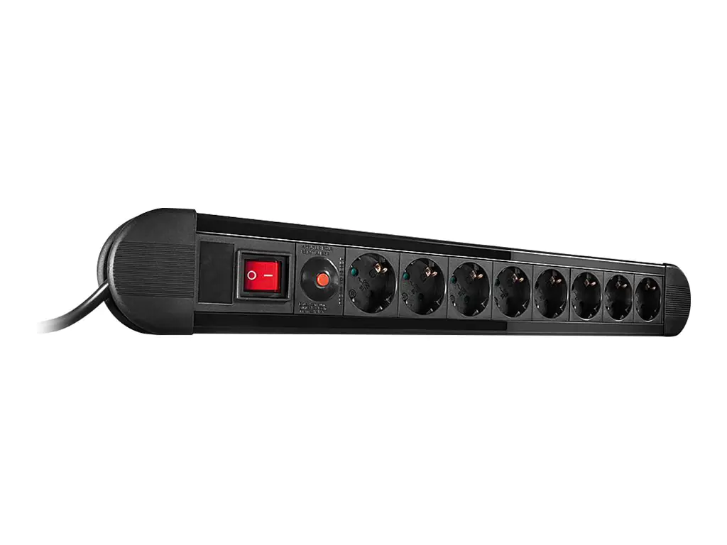 LINDY - Steckdosenleiste - Wechselstrom 250 V - 3500 Watt - Ausgangsanschlüsse: 8 - 1.4 m - Schwarz