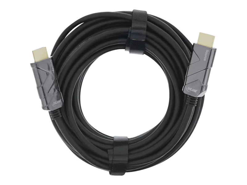 InLine - Ultra High Speed - HDMI-Kabel - HDMI männlich zu HDMI männlich - 40 m - Glasfaser - Schwarz - Active Optical Cable (AOC), Support von 4K 120 Hz, unterstützt 8K 60 Hz (7680 x 4320)