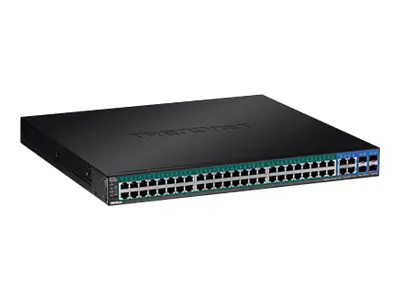TRENDnet TPE 5048WS - Switch - Smart - 48 x 10/100/1000 (PoE+) + 4 x Kombi-Gigabit-SFP - Desktop, an Rack montierbar - PoE+ (740 W) - AC 100 - 240 V