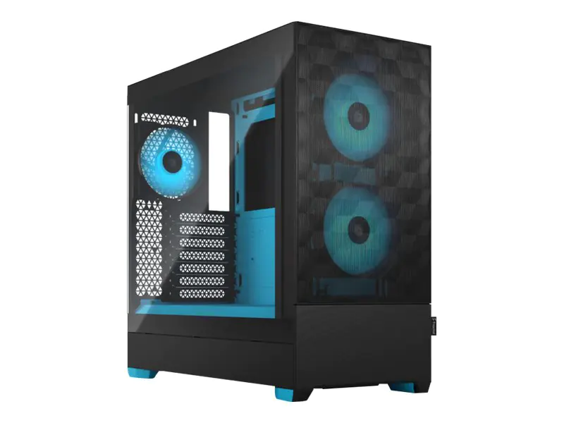 Fractal Design Pop Air RGB - Tower - ATX (gehärtetes Glas) - keine Spannungsversorgung (ATX) - Cyan - USB/Audio - für Fractal Design Model D, Type D