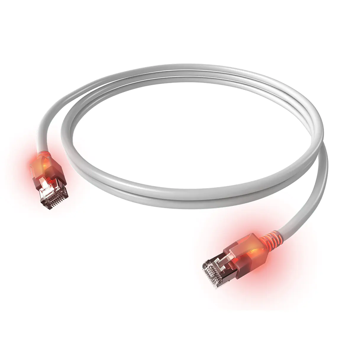 EasyLan saCon DualBoot LED Patchkabel S/FTP weiß 7.50m Kat.6a - Kabel - Netzwerk