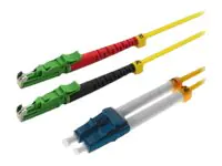 Helos - Patch-Kabel - E2000/APC Einzelmodus zu LC Single-Modus - 10 m - Glasfaser - Duplex - 9/125 Mikrometer - OS2 - Gelb