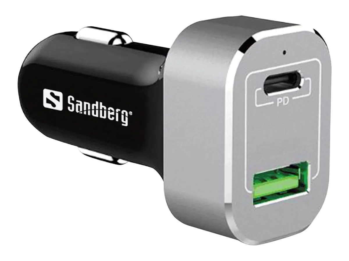 SANDBERG Car Charger USB-C PD+QC3.0 63W - Auto -Netzteil - 3 A - QC 3.0 - 2