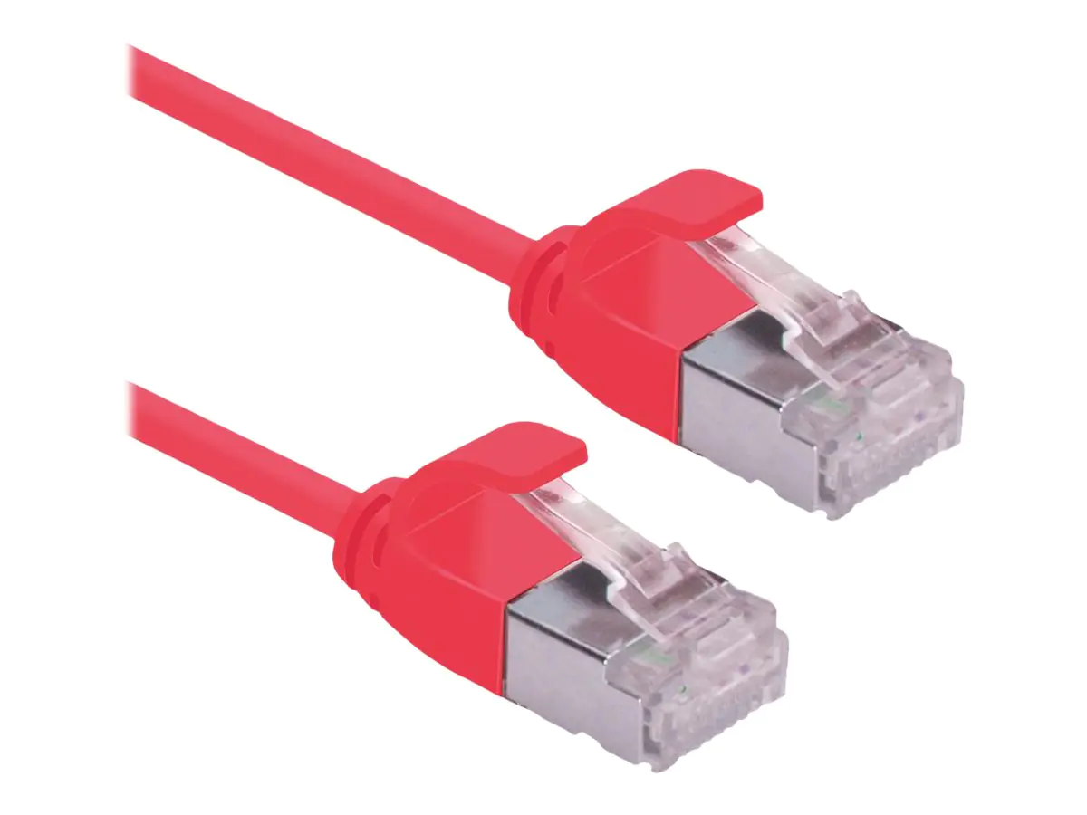 Roline Green - Patch-Kabel - RJ-45 (M) zu RJ-45 (M) - 1.5 m - U/FTP - CAT 6a - halogenfrei, geformt, ohne Haken, verseilt - Rot