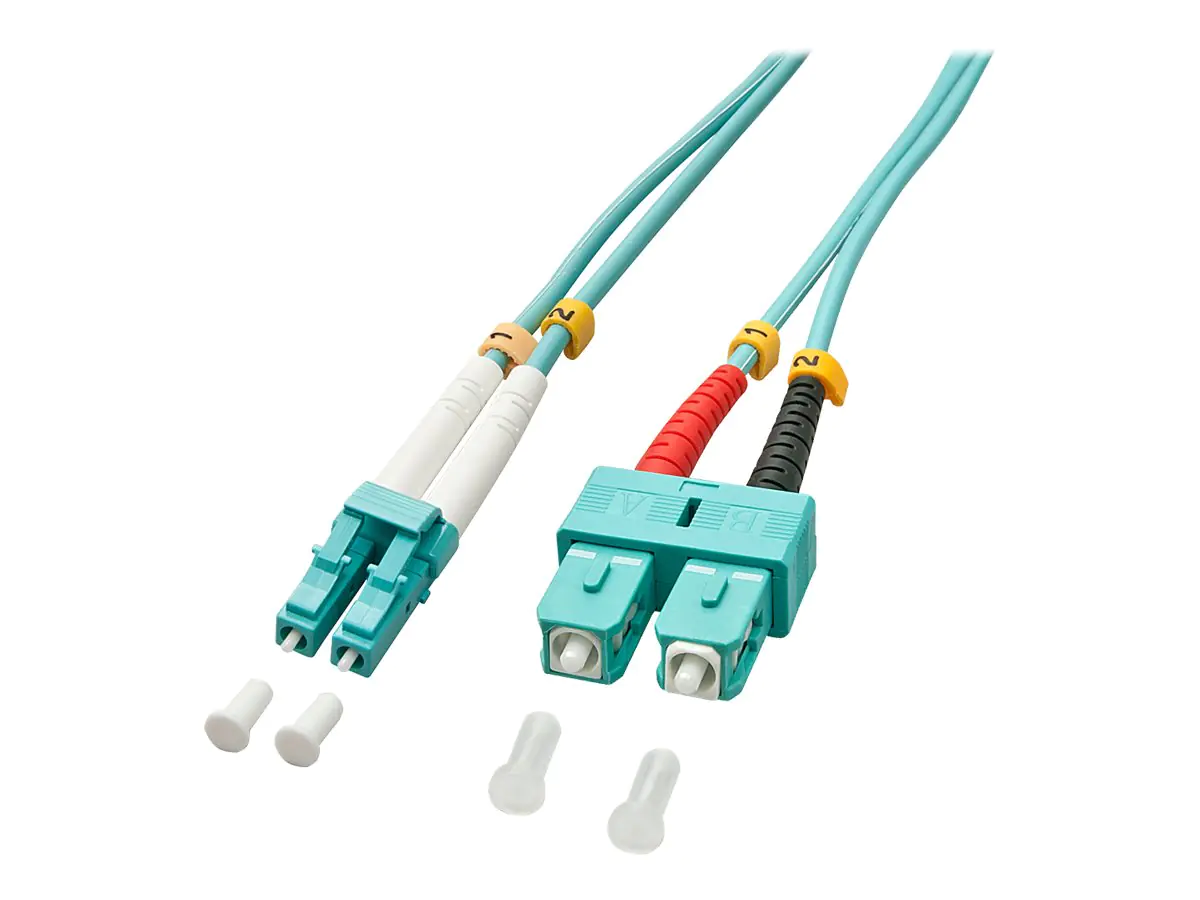 Lindy - Patch-Kabel - SC multi-mode (M) zu LC Multi-Mode (M) - 5 m - Glasfaser - Duplex - 50/125 Mikrometer - OM3 - halogenfrei