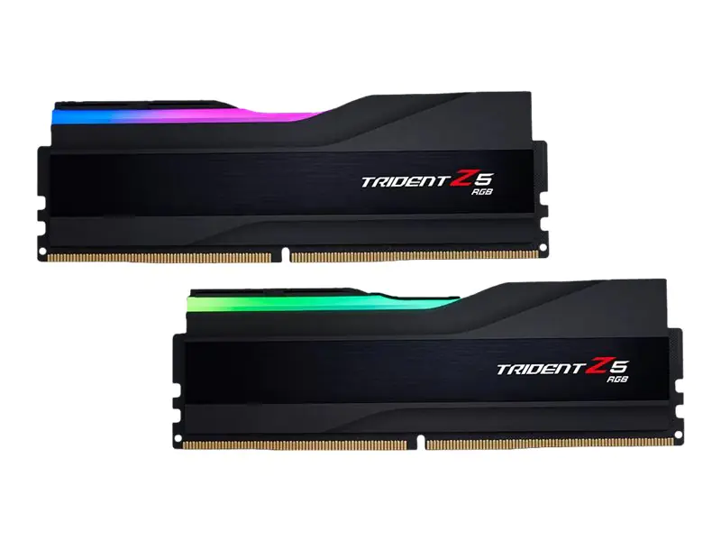 G.Skill Trident Z5 RGB - DDR5 - Kit - 32 GB: 2 x 16 GB - DIMM 288-PIN - 7200 MHz / PC5-57600 - CL34 - 1.4 V - ungepuffert - non-ECC - Gebürstetes Aluminium / Schwarz, mattschwarz