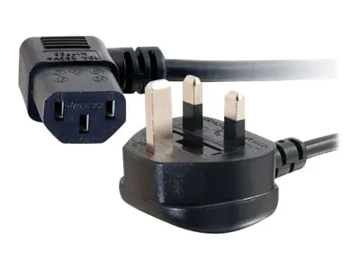 C2G Universal Netzkabel - Stromkabel - BS 1363 (M) zu IEC 60320 C13 - 5 m - 90° Stecker, geformt - Schwarz
