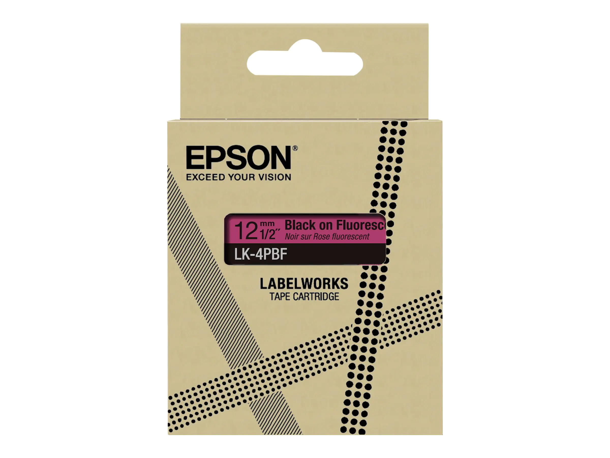 Epson LabelWorks LK-4PBF - Schwarz auf fluoreszierend - Rolle (1,2 cm x 5 m) C53S672100