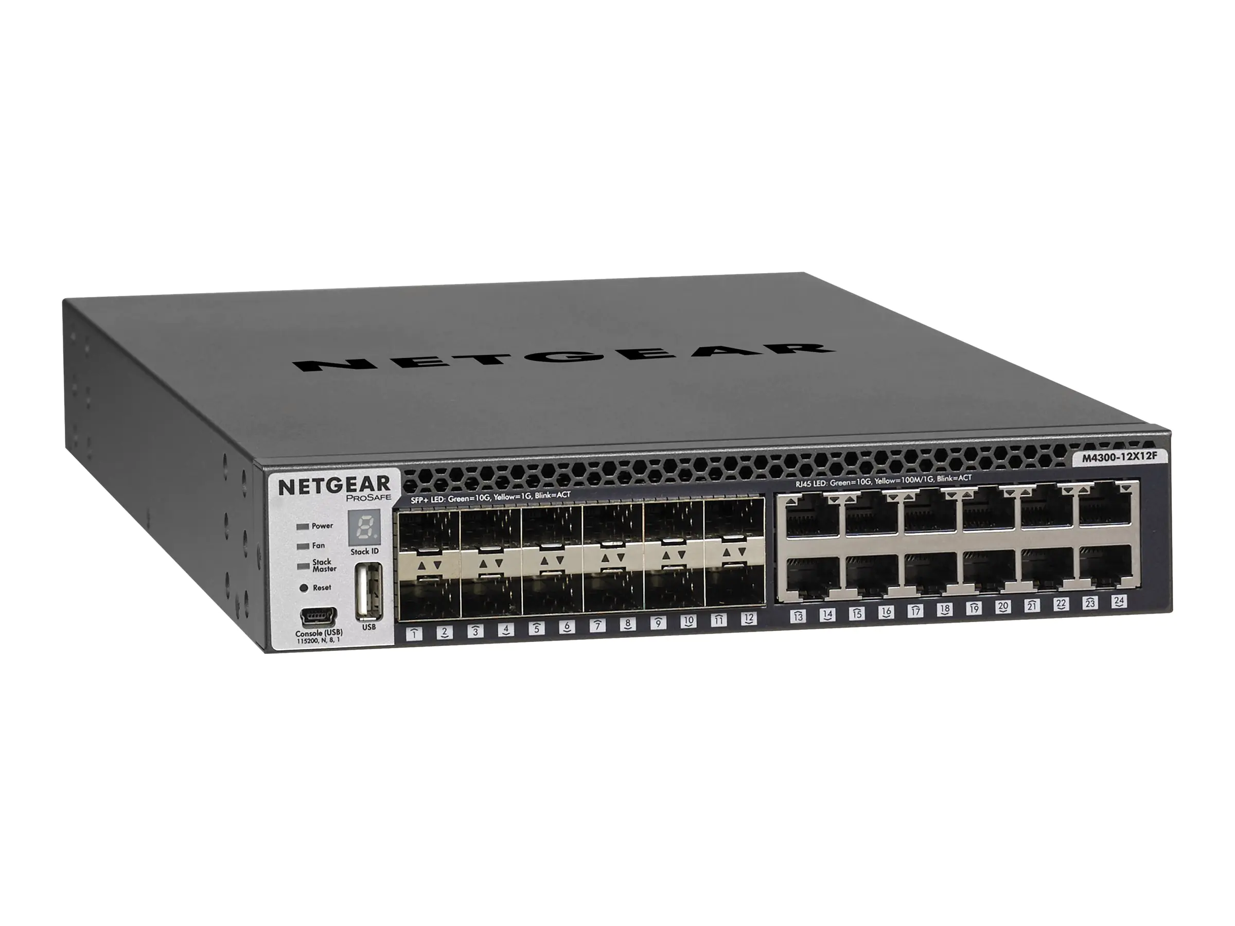 NETGEAR M4300-12X12F - Switch - L3 - managed - 12 x 10/100/1000/10000 + 12 x 10 Gigabit SFP+ - Luftstrom von vorne nach hinten - an Rack montierbar