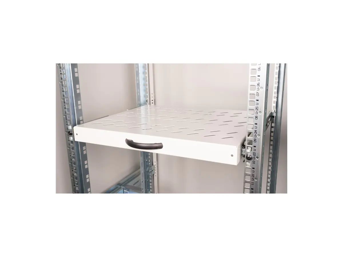 ROLINE Rack-Schieberegal - 350 mm tief, Tragfähigkeit 25 kg - RAL 7035, Hellgrau - 1U - 48.3 cm (19") 26.21.0275