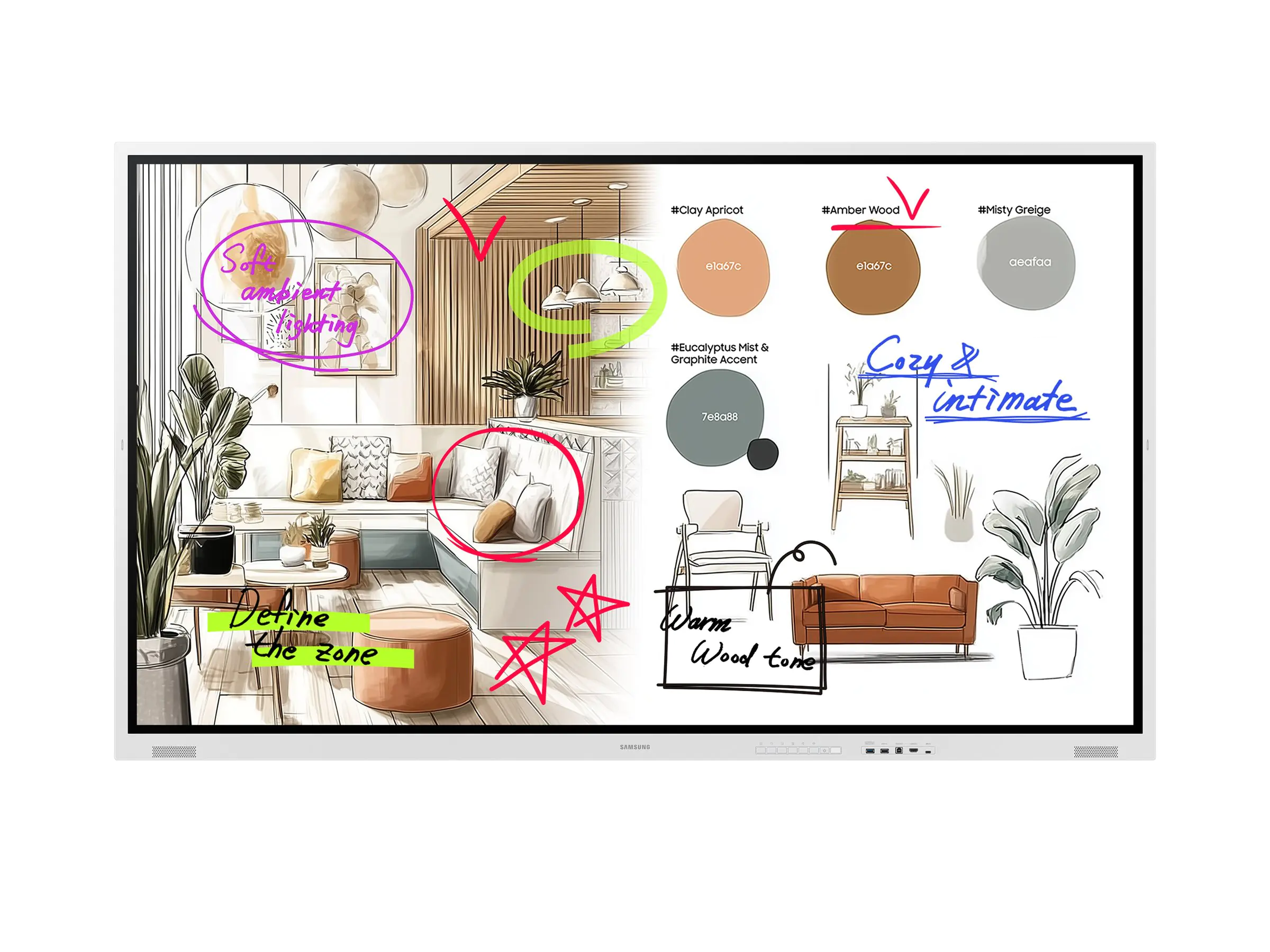 Samsung Flip WM85FX - 216 cm (85") Diagonalklasse WMFX Series LCD-Display mit LED-Hintergrundbeleuchtung - Bildung / Geschäft - mit interaktives Whiteboard integriert, Touchscreen (Multitouch) LH85WMFWLGCXEN