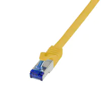 LogiLink Professional Ultraflex - Patch-Kabel - RJ-45 (M) zu RJ-45 (M) - 50 cm - 6 mm - S/FTP - CAT 7 (Kabel) / CAT 6a (Anschlüsse) - halogenfrei, geformt, ohne Haken - Gelb, RAL 1018