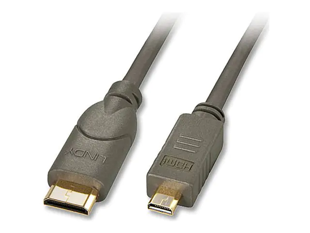 Lindy High Speed HDMI Cable - HDMI-Kabel mit Ethernet - 19 pin micro HDMI Type D männlich zu 19 pin mini HDMI Type C männlich - 1.5 m - abgeschirmt