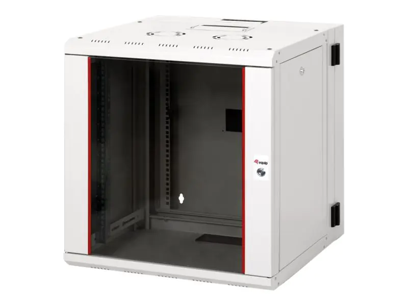 Equip Pro Mount - Schrank Netzwerkschrank - doppelte Abschnitte, 600x600 mm, mit Glastür, abnehmbare und abschließbare Paneele, montiert - geeignet für Wandmontage - RAL 7035, Hellgrau - 12U - 48.3 cm (19") EPM-12-6060-G-CXAA