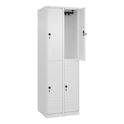 C+P Kleiderspind Classic PLUS 600 x 1.850 x 500 mm (B x H x T) 2 Abteile Stahl verkehrsweiß