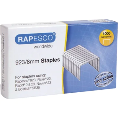 Rapesco 1236, Klammerpack, 8 mm, 1000 Heftklammern, Stahl, Aluminium, 71 g