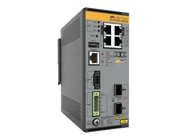 Allied Telesis AT IE220-6GHX - Switch - L2+ - managed - 4 x 10/100/1000Base-T + 2 x 1 Gigabit/10 Gigabit SFP+ (Uplink) - an DIN-Schiene montierbar, wandmontierbar - PoE++ (180 W)