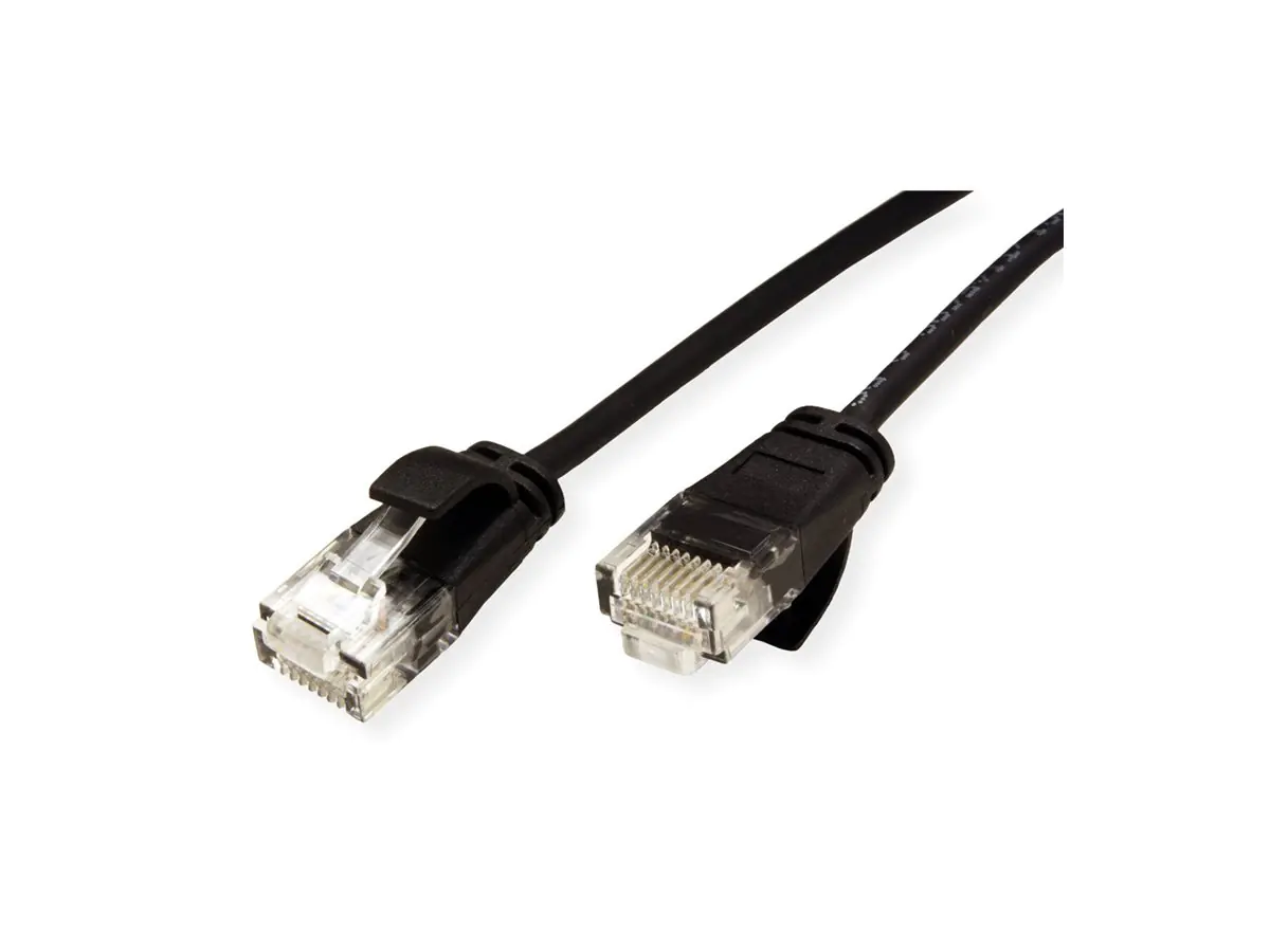 Roline - Patch-Kabel - RJ-45 (M) zu RJ-45 (M) - 5 m - UTP - CAT 6a - halogenfrei, geformt - Schwarz