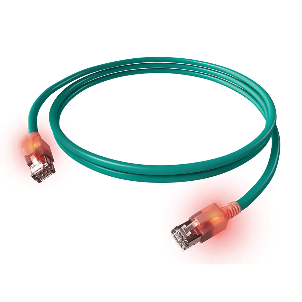 EasyLan EASY CS1OT0005 - DualBoot LED Patchkabel Cat.6a S/FTP türkis 0.5m - Netzwerk - CAT 6a