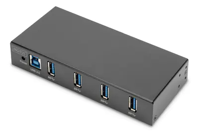 Digitus - Hub - Industrieanlage - 4 x SuperSpeed USB 3.0 - Desktop, an DIN-Schiene montierbar, wandmontierbar - DC