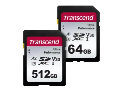 Transcend 340S - Flash-Speicherkarte - 64 GB - A1 / Video Class V30 / UHS-I U3 - SDXC UHS-I