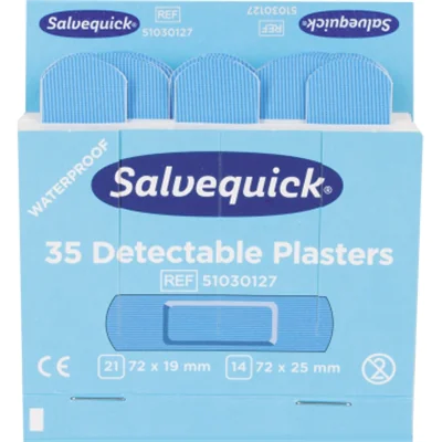 Salvequick Pflaster 6735CAP detektierbar blau 35 St./Pack.