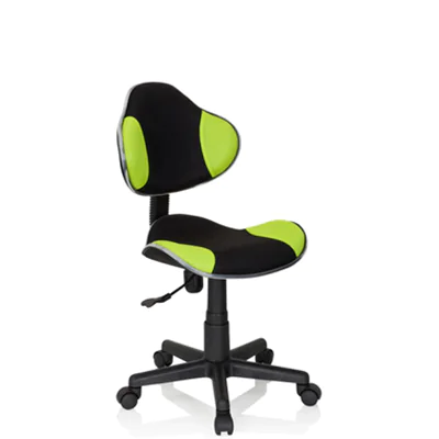 hjh OFFICE Kinderdrehstuhl KIDDY GTI-2 Rolle hart gebremst (für Teppichboden) Kunststoff schwarz/grün
