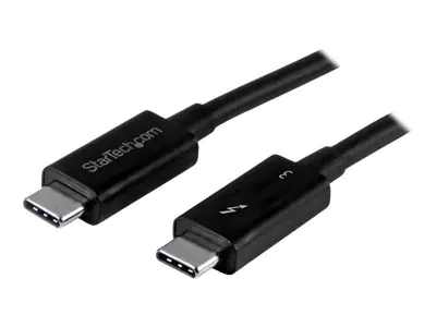 StarTech 1m Thunderbolt 3 USB C Kabel (40Gbit/s) - Thunderbolt und USB kompatibel - Thunderbolt-Kabel - USB-C (M) bis USB-C (M) - Thunderbolt 3 / USB / DisplayPort - 1 m - 4K Unterstützung - Schwarz - für P/N: CDP2HDUACP, CDP2HDUACPW, TB33A1C, TB3DK2DPM2,