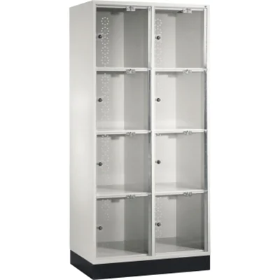 C+P Schließf.schrank 8470A202S10003 Acrylglastüren 1750x820x500mm lgr