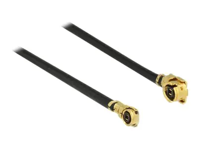 Delock - Antennenkabel - MHF/U.FL Stecker gewinkelt zu MHF4/HSC Stecker gewinkelt - 40 cm - Koax - Schwarz