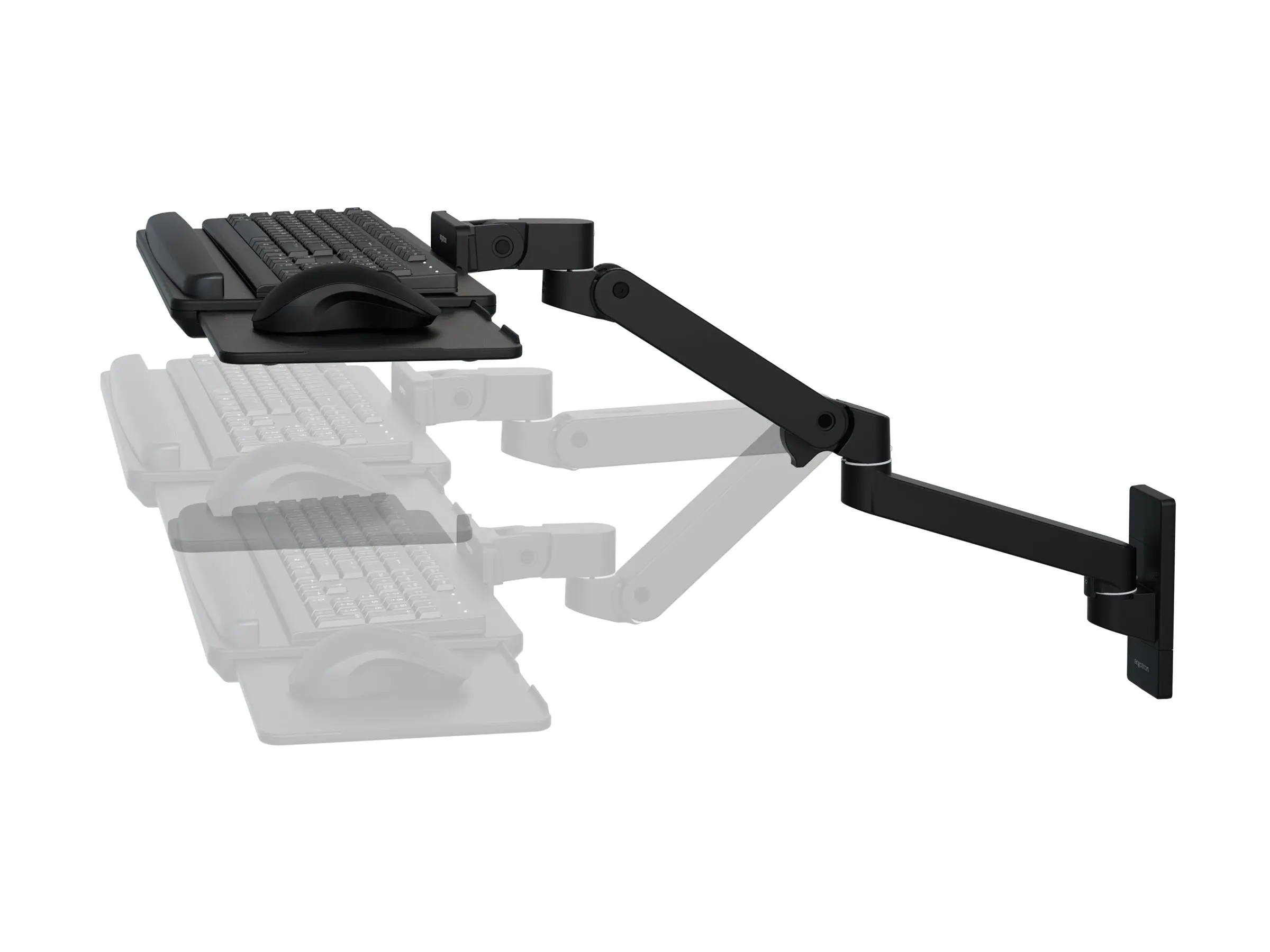 Ergotron LX Pro - Tastatur-/Mausablage mit Stützarmhalterung - verstellbar - geeignet für Wandmontage - Schwarz