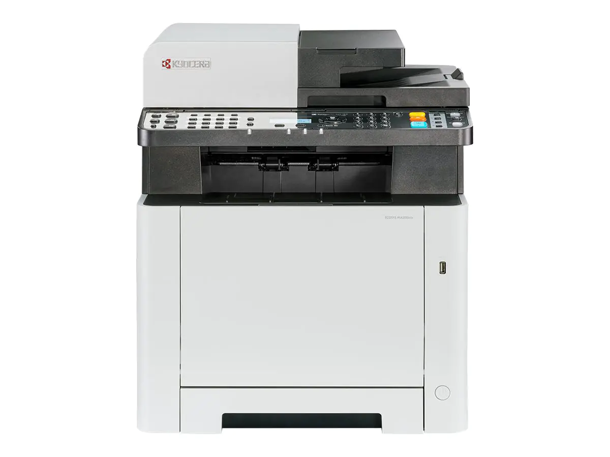 Kyocera ECOSYS MA2100cfx - Multifunktionsdrucker - Farbe - Laser - Legal (216 x 356 mm)/A4 (210 x 297 mm) (Original) - A4/Legal (Medien) - bis zu 21 Seiten/Min. (Kopieren) - bis zu 21 Seiten/Min. (Drucken) - 300 Blatt - 33.6 Kbps - USB-Host, USB 2.0, Giga
