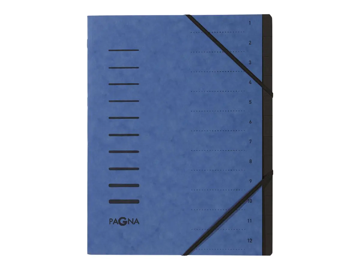 Pagna Office - Gliederungsordner - 12 Fächer - 12 Teile - Rückenbreite: 5 mm - für A4 (210 x 297 mm) 40059-02