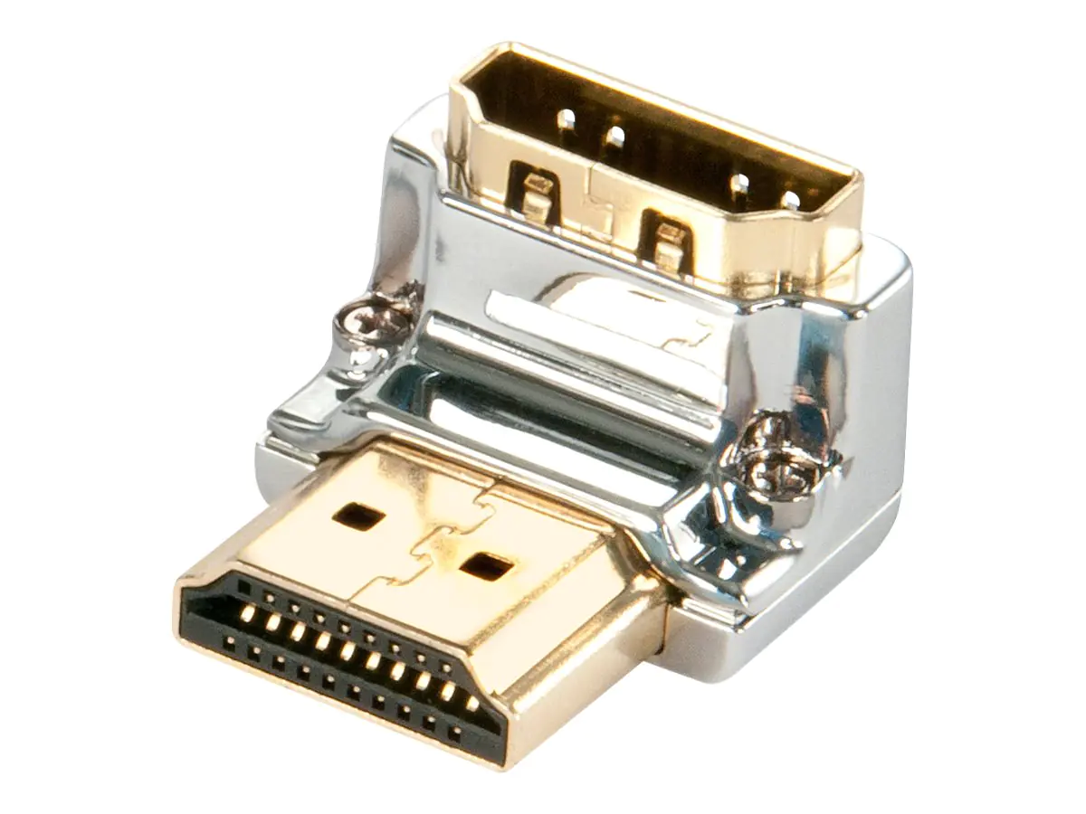 Lindy CROMO Down - HDMI rechtwinkliger Adapter - HDMI männlich zu HDMI weiblich - abgeschirmt - 90° Stecker