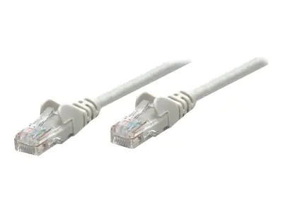 Intellinet Network Patch Cable, Cat5e, 0.25m, Grey, CCA, SF/UTP, PVC, RJ45, Gold Plated Contacts, Snagless, Booted, Polybag - Patch-Kabel - RJ-45 (M) bis RJ-45 (M) - 25 cm - SF/UTP - CAT 5e - geschirmt, ohne Haken - Grau
