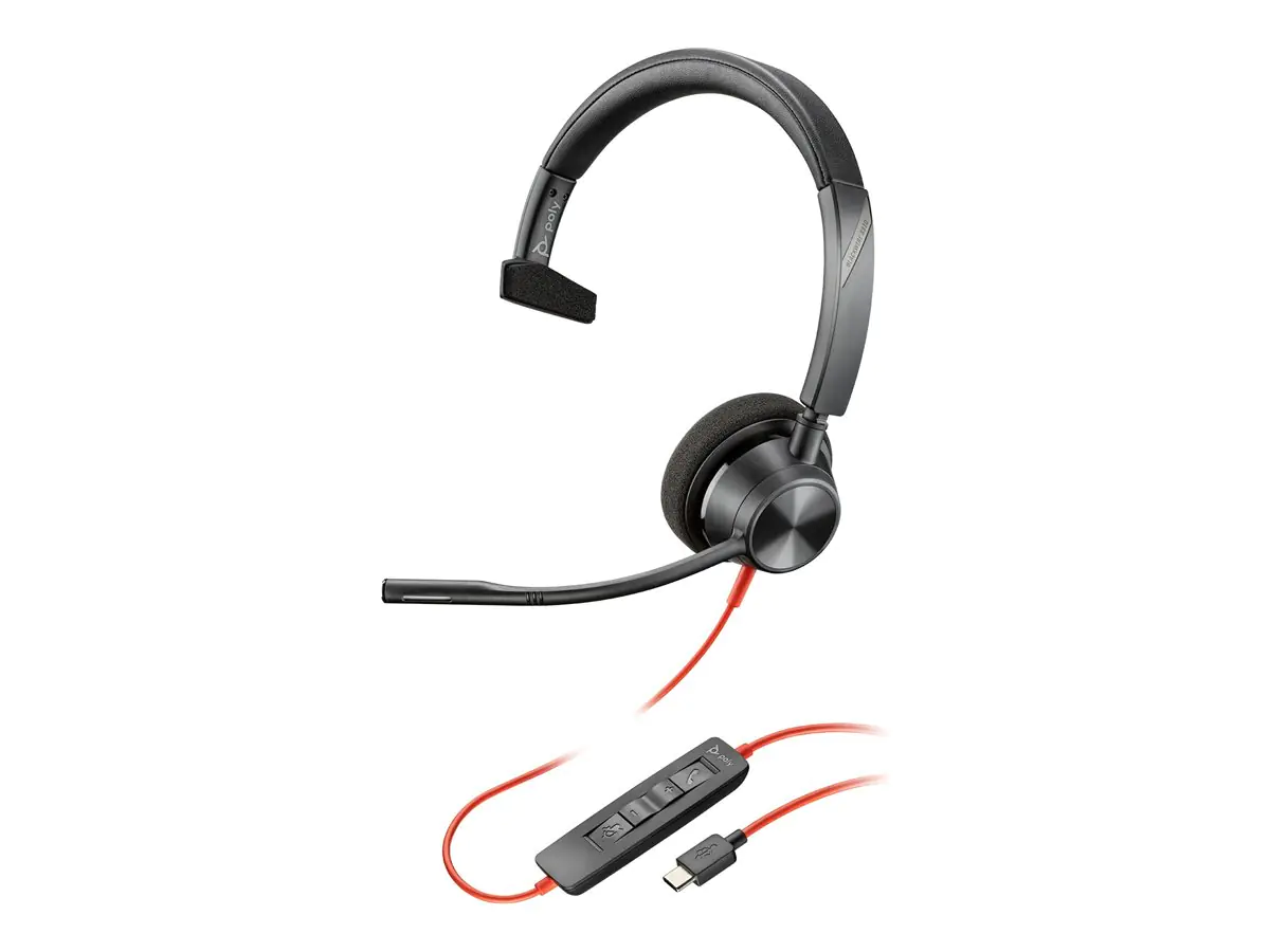 Poly Blackwire 3310 - Blackwire 3300 series - Headset - On-Ear - kabelgebunden - USB-C - Schwarz