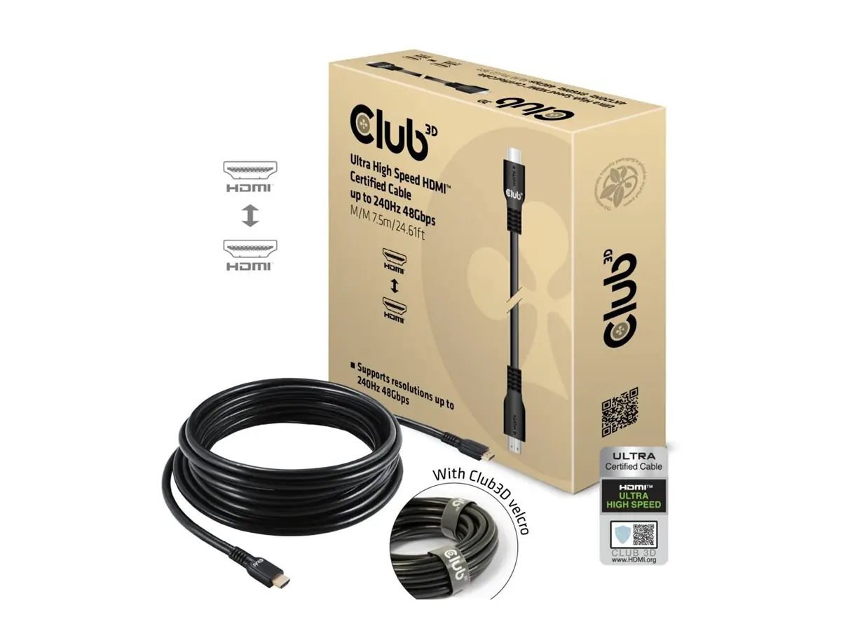 Club 3D HDMI-Kabel A -> 2.1 Ultra High Speed 8K60Hz 7.5m retail - Kabel - Digital/Display/Video