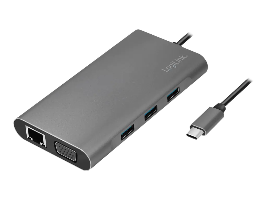LogiLink - Dockingstation - USB-C 3.2 Gen 1 - VGA, HDMI - 1GbE