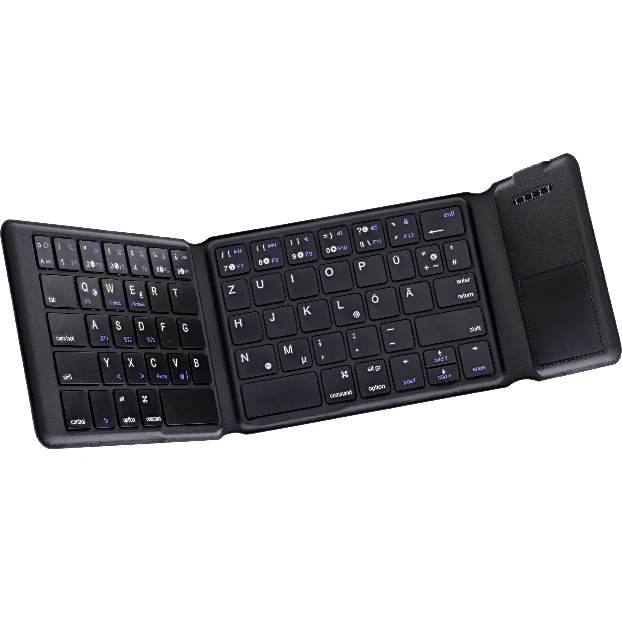 InLine Faltbare Bluetooth Tastatur mit Touchpad - schwarz