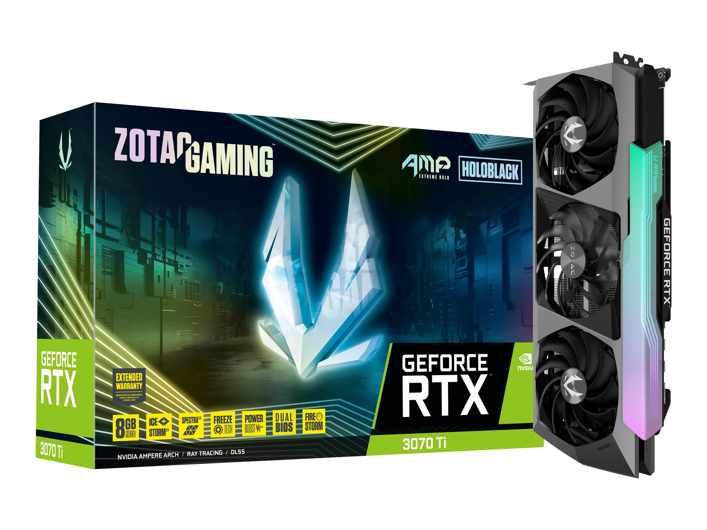 Zotac GAMING GeForce RTX 3070 Ti AMP Extreme Holo - Grafikkarten - GF RTX 3070 Ti - 8 GB GDDR6X - PCIe 4.0 x16 - HDMI, 3 x DisplayPort
