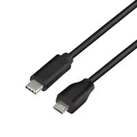 LogiLink - USB-Kabel - USB 2.0 Type C (M) zu Micro-USB 2.0 (M) - USB 2.0 - 15 V - 3 A - 1 m - Schwarz