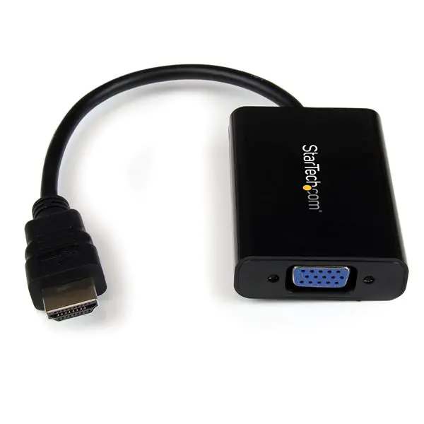 StarTech HDMI auf VGA Video Konverter / Wandler mit 2 Kanal Audio - hd zu VGA adapter 1080p - max. Auflösung 1920x1080 - Videoadapter - HDMI männlich zu HD-15 (VGA), Mini-Stecker, Micro-USB Typ B weiblich - 25 cm - Schwarz - 1080p-Unterstützung, aktiv - f