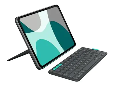 Logitech Flip Folio - Tastatur und Foliohülle - full size - kabellos - Bluetooth 5.1 LE - QWERTY