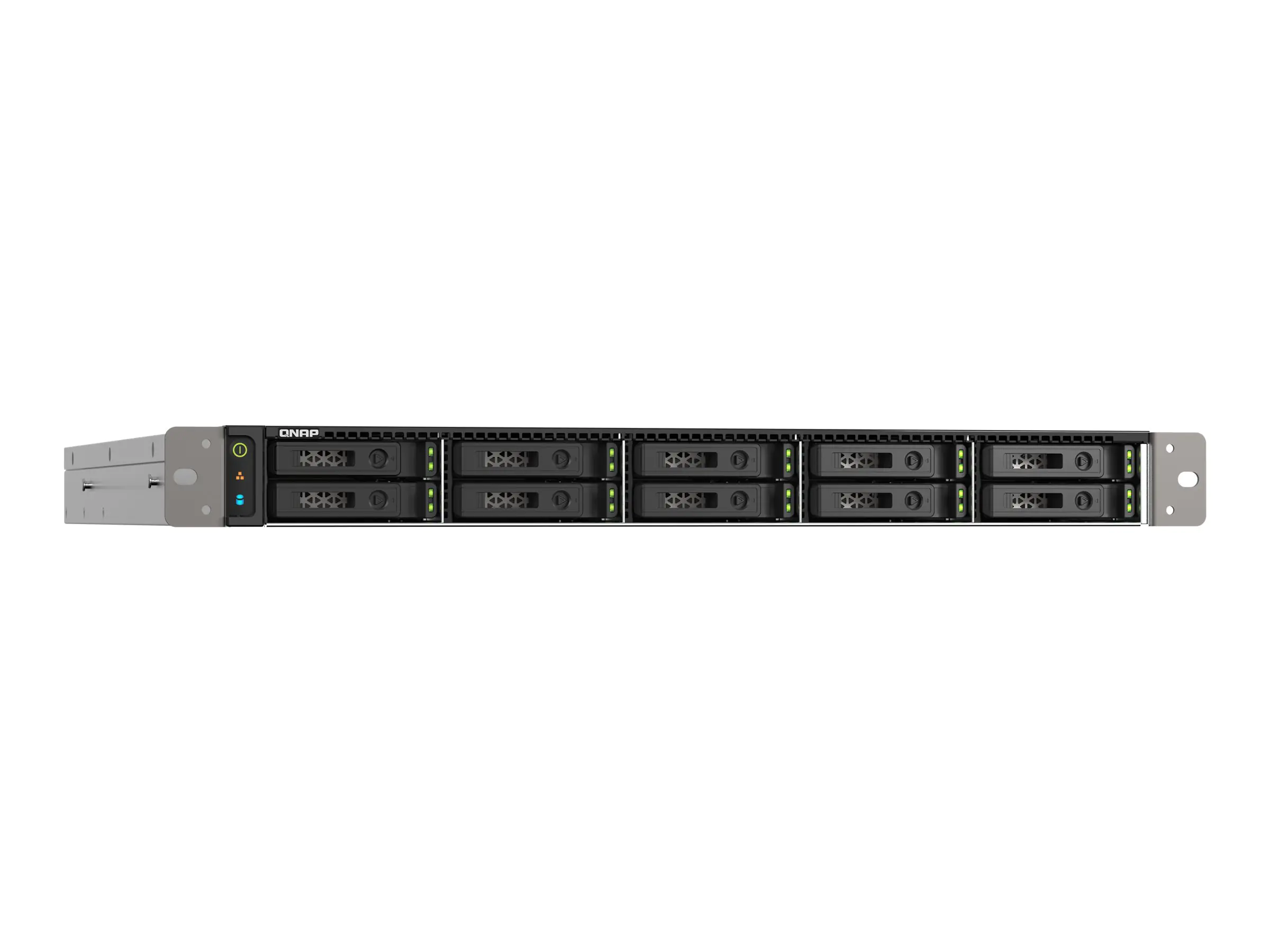 QNAP TS-h1090FU - NAS-Server - 10 Schächte - Rack - einbaufähig - SATA 6Gb/s / PCIe (NVMe) / U.2 - RAID RAID 0, 1, 5, 6, 10, 50, JBOD, 60 - RAM 128 GB - 25 Gigabit Ethernet / 2.5 Gigabit Ethernet - iSCSI Support - 1U